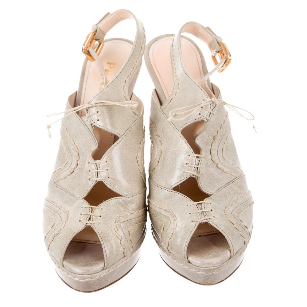 PRADA Platform Slingback Pumps - Picture 2 of 5
